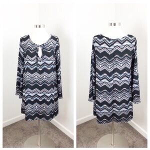 Charlotte Russe black chevron print shift dress